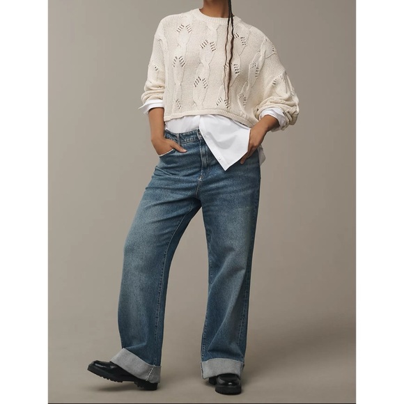 ANTHROPOLOGIE PILCRO Cable Twofer Sweater Ivory | XXS - Picture 5 of 14